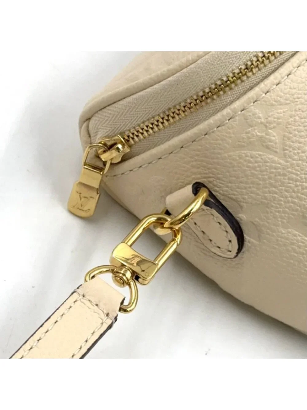 Louis Vuitton Mini Bum Monogram Empreinte Leather Ivory Belt Bag Gold